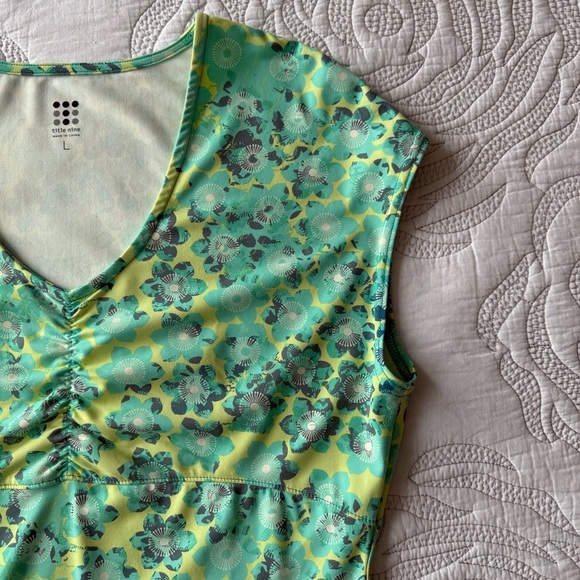 Title Nine - Diamalete Active Athletic Dress - Green & Blue Floral - Picture 6 of 12